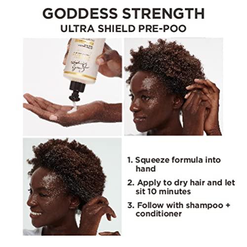 Carol's Daughter Carol\'s Daughter Goddess Strength Ultra Shield Pre Poo Hair Treatment for Wavy, Coily and Curly Hair, Protective Hair Detangler with Castor Oil for Weak Hair, 10.2 Fl Oz