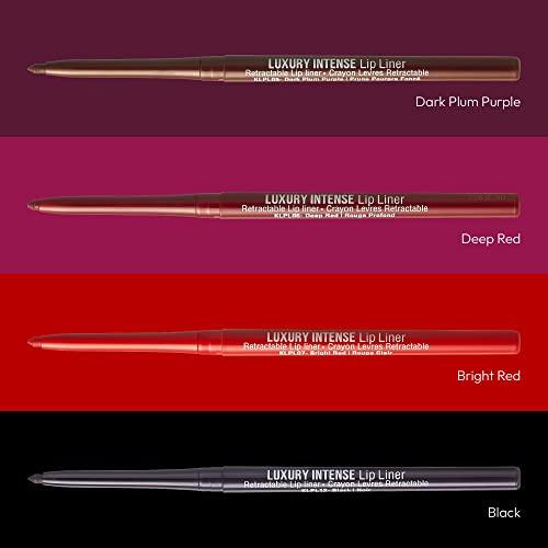 kiss new york Kiss New York Luxury Intense Lip Liner 4 PACK (Dark Plum Purple, Deep Red, Bright Red, Black)