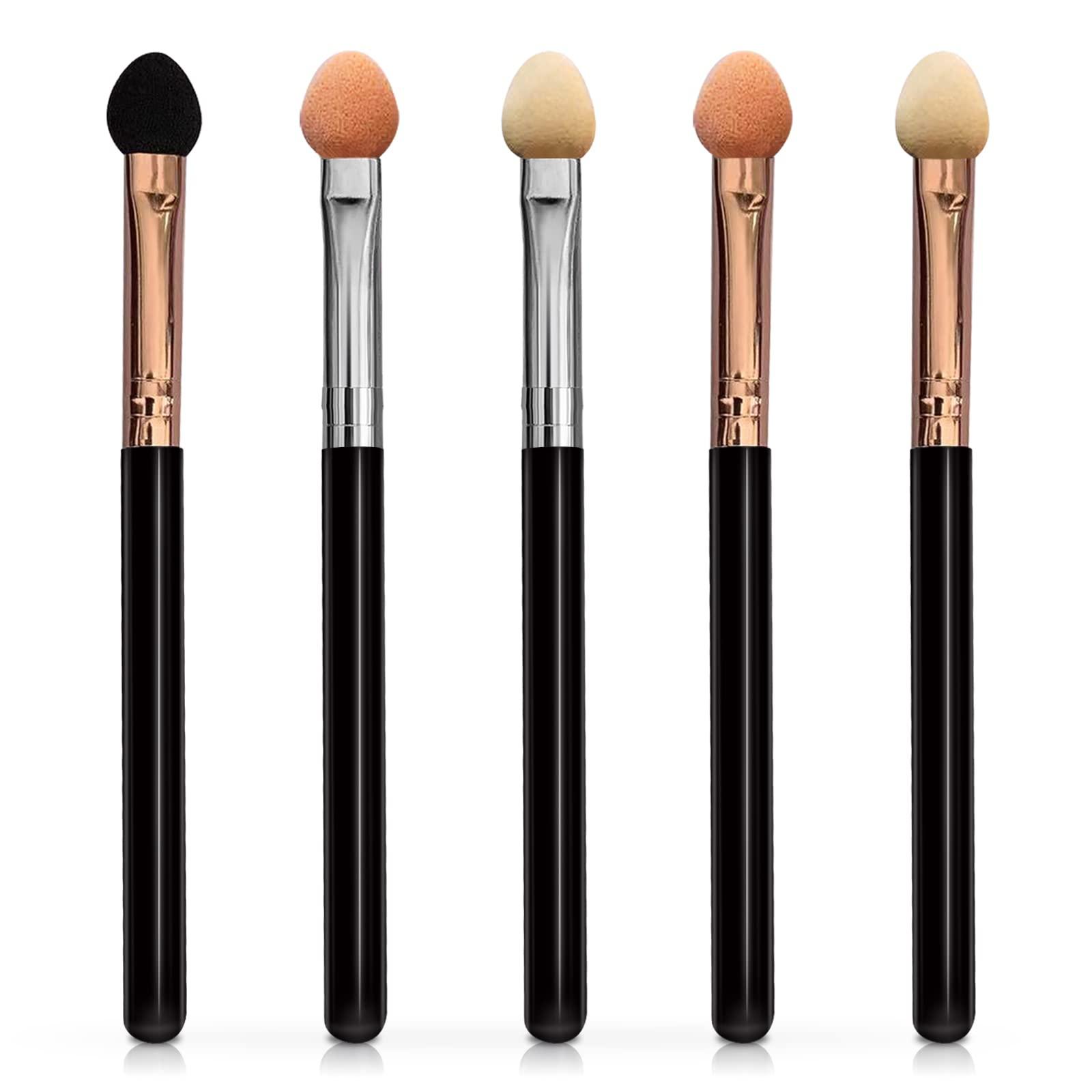 UorPoto UorPoto Eyeshadow Applicators Sponge Double Sided Reusable 5Pcs Professional Blendable Organic Foam Tip Makeup Eye Shadow Applicator Brush Set Washable