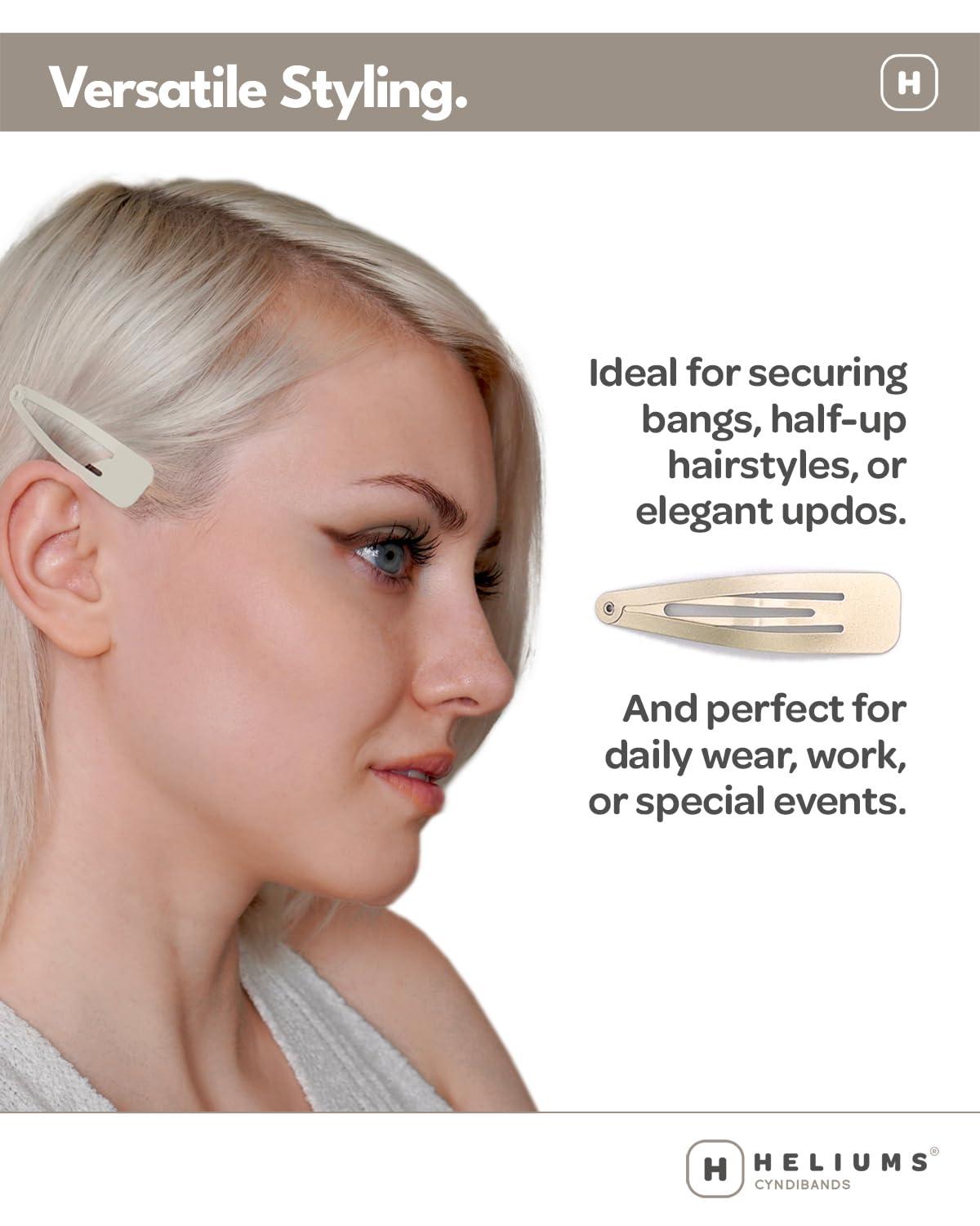 Heliums Heliums Large Snap Hair Clips - Dark Brown - 2.7 Inch Metal Hair Barrettes for Women, Metallic Snap Clips - 8 Count