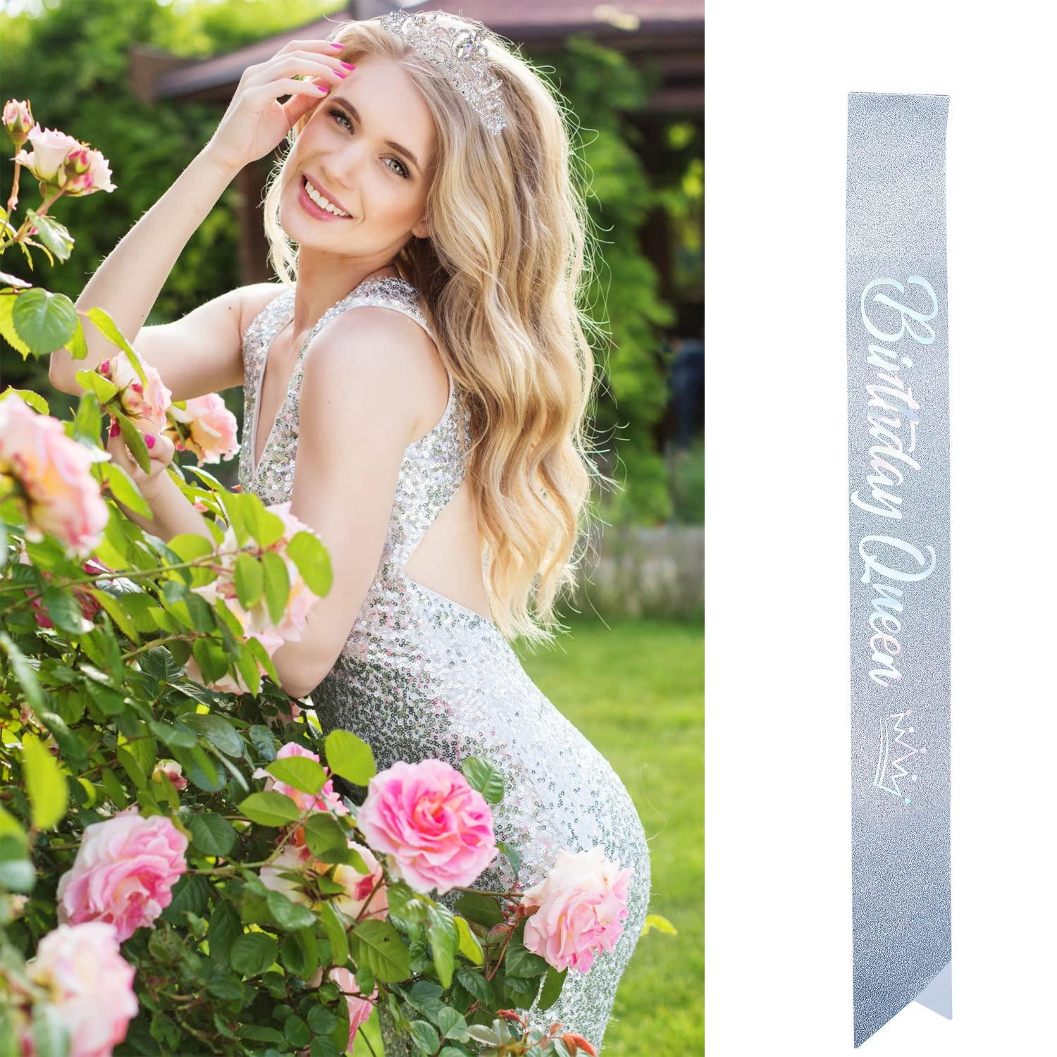 VELSCRUN VELSCRUN Crown for Men and Women, Happy Birthday Queen Tiara for Women, Birthday Crowns for Women