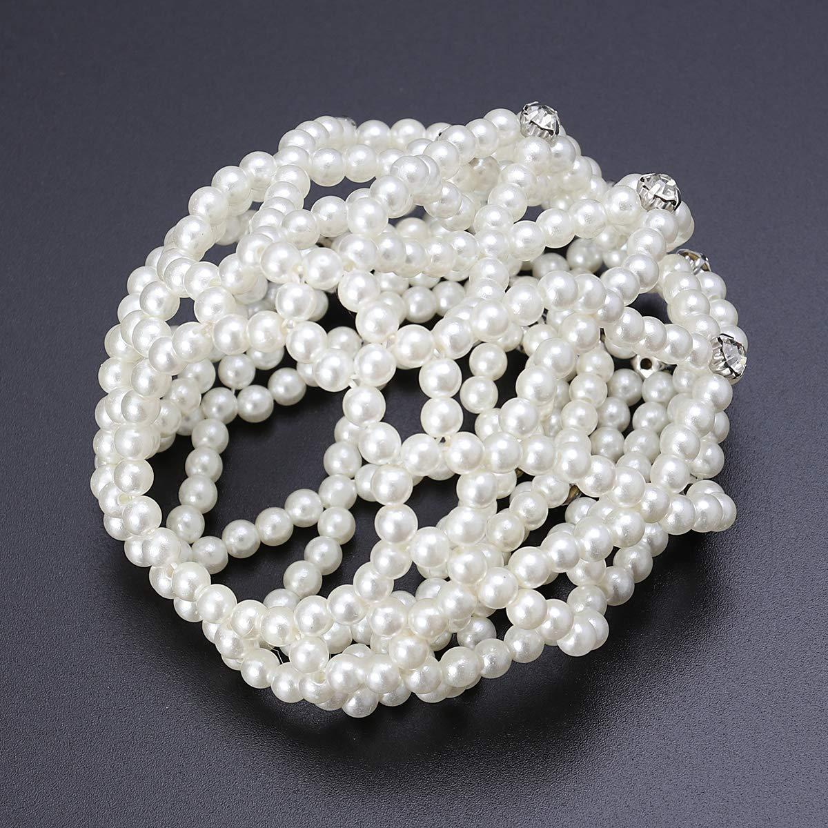 Beaupretty Beaupretty Hair Snood, Pearl Design Hairnet for Dance Performance, White, 1 Count