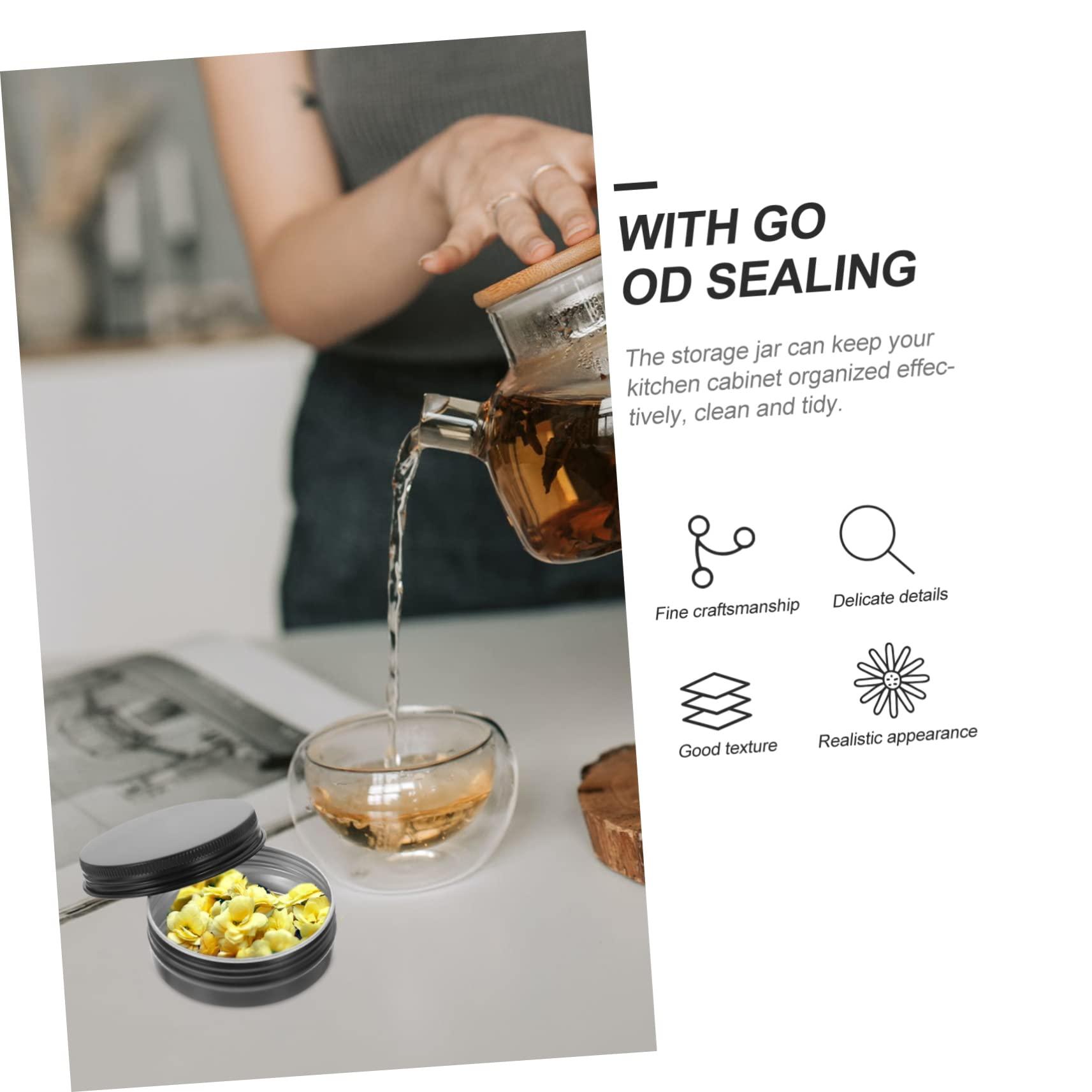 CRILSTYLEO CRILSTYLEO 10pcs Black Aluminum Box Jar Cosmetic Jars Travel Skincare Containers Travel Bottles for Creams Body Butter Containers Cosmetic Containers Refillable Cream Containers Skincare Jars