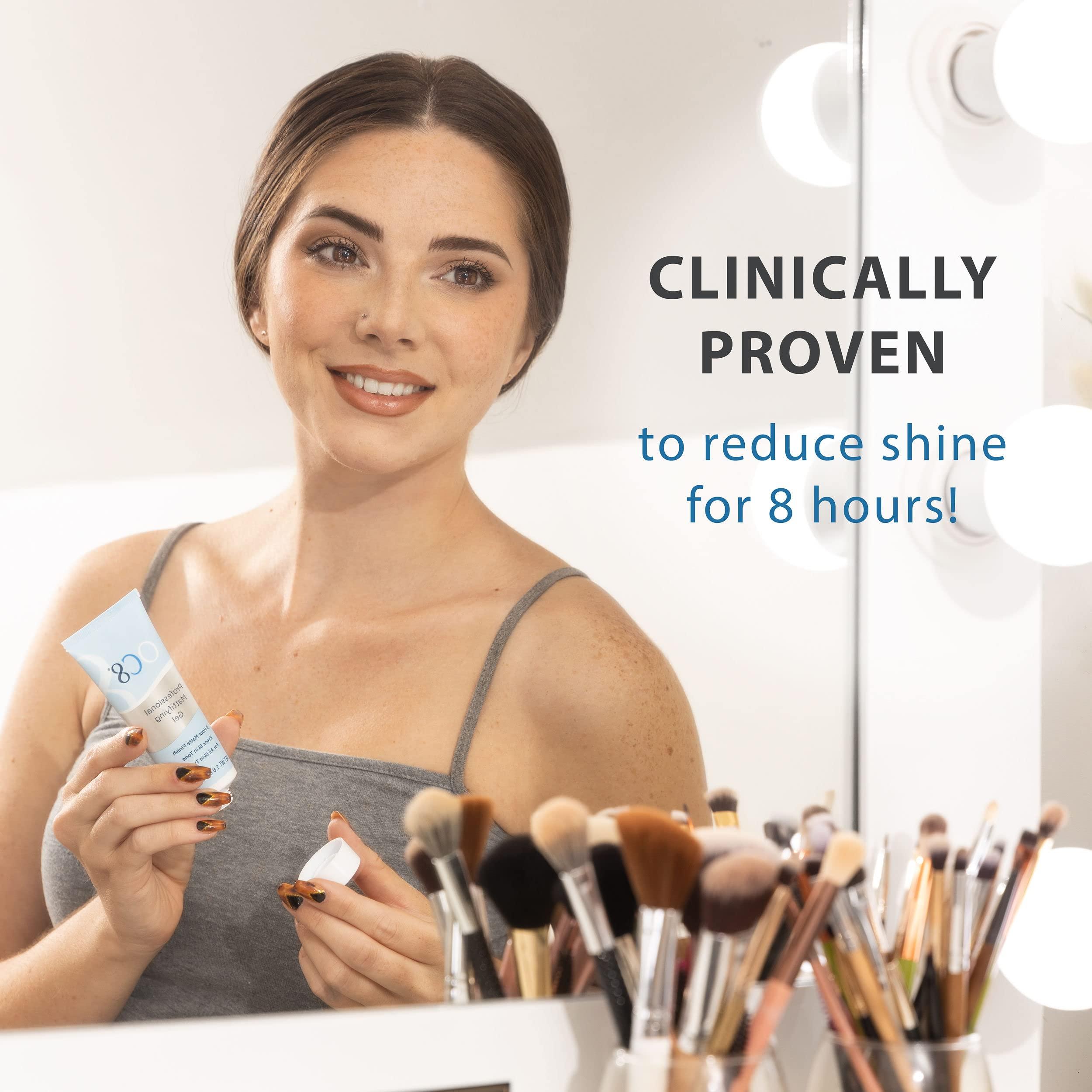 OC 8 OC Eight Professional Anti Shine Mattifying Gel: Oil Control Mattifier Formula for Face - Matte Finishing Gel Controls Oily Skin and Reduces Shine and Redness for Eight Hours - 1.6 Ounces