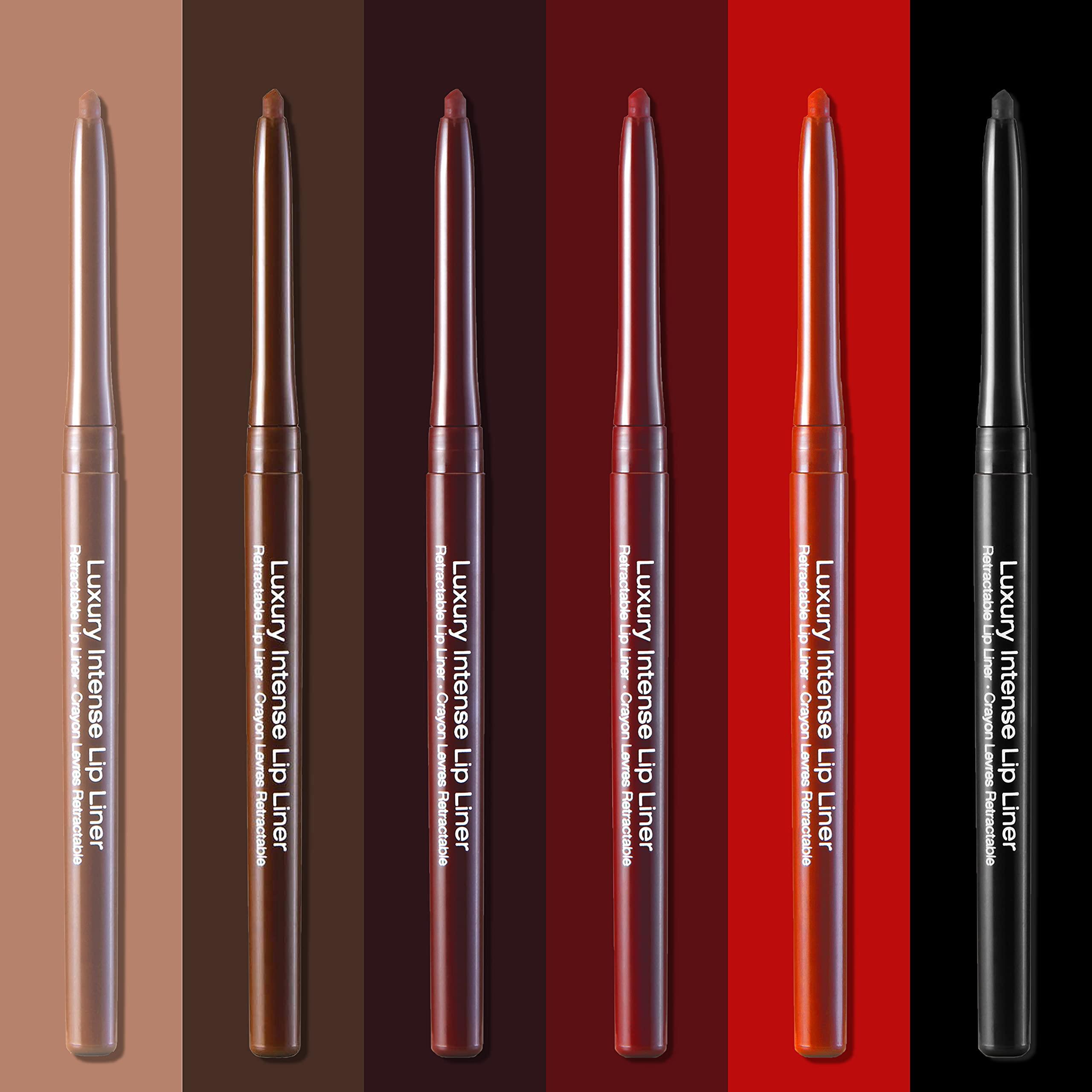 kiss new york Kiss New York Luxury Intense Lip Liner 4 PACK (Dark Plum Purple, Deep Red, Bright Red, Black)