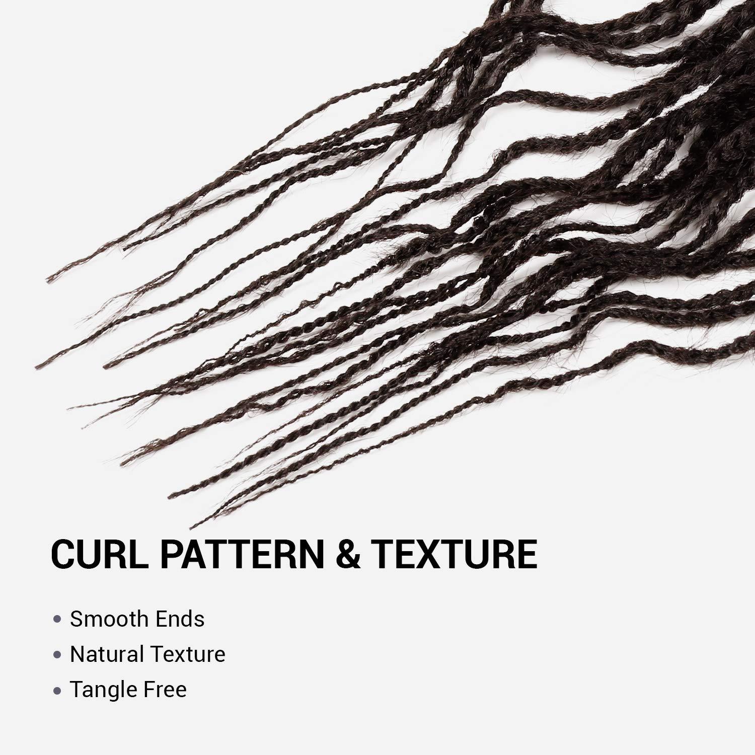 AU-THEN-TIC 20 Inch AU-THEN-TIC Wavy Box Braid Crochet Hair Goddess Box Braids Crochet Hair Crochet Box Braids Pre Stretched Synthetic Hair Extensions (20 Inch (Pack of 4), 2-Dark Brown)