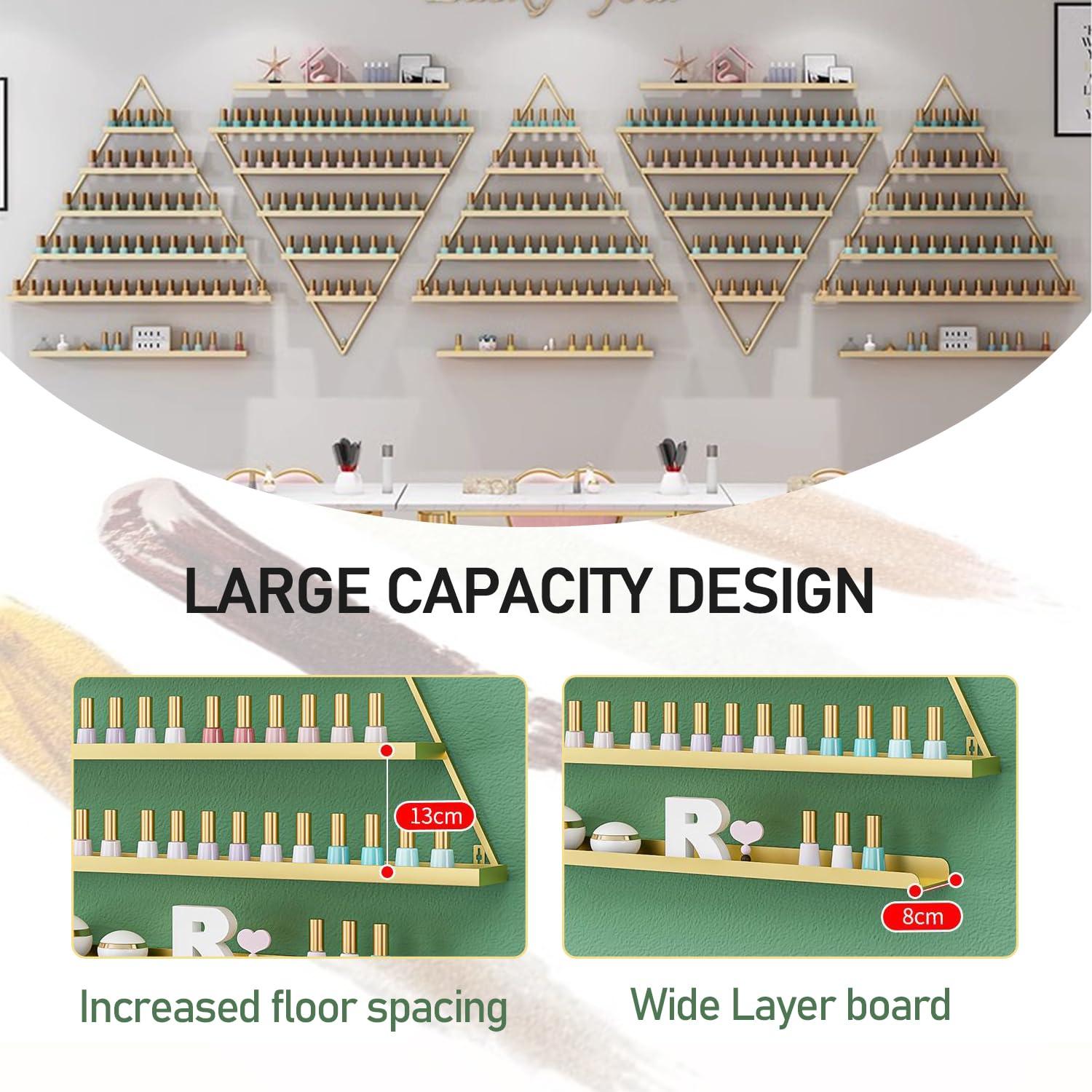 Bubinblau Bubinblau Black,10pcs, Nail Polish Display Rack Wall Mounted, Triangle Nail Polish Bottle Storage Holder, Floating Shelf Combination for Salon Retail Shop