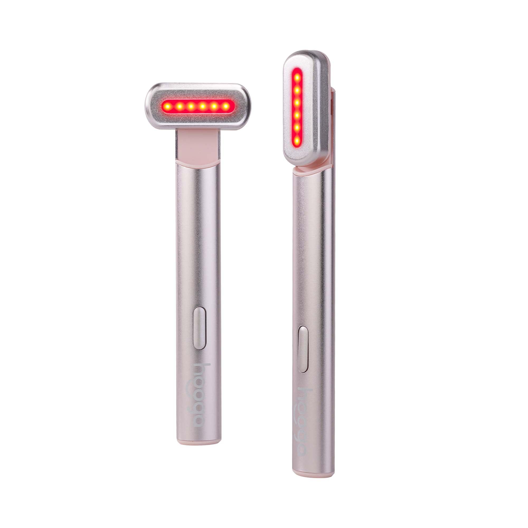 hooga Hooga Facial Wand, Red Light Therapy Wand for Face and Neck with Microcurrent, Heat, and Massage for Anti-Aging, Wrinkles, Beauty, Skin Care. USB Rechargeable.