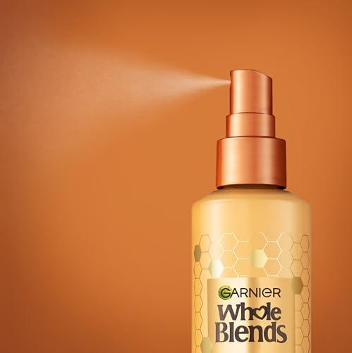 Garnier Garnier Whole Blends Honey Treasures Repairing Shampoo (22 Fl Oz), Conditioner (22 Fl Oz) + Hair Honey Milk 450F Heat Protectant Spray (2 Count) (8.5 Fl Oz) (4 Items), Bundle (Packaging May Vary)