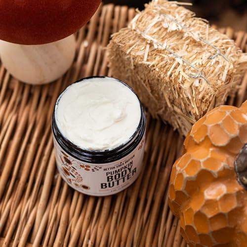 Better Shea Butter Pumpkin Body Butter with Organic Shea Butter | Pumpkin Spice Lotion for Women | Non Greasy Body Cream | Fall Body Care Favorite with Pumpkin Spice Scent