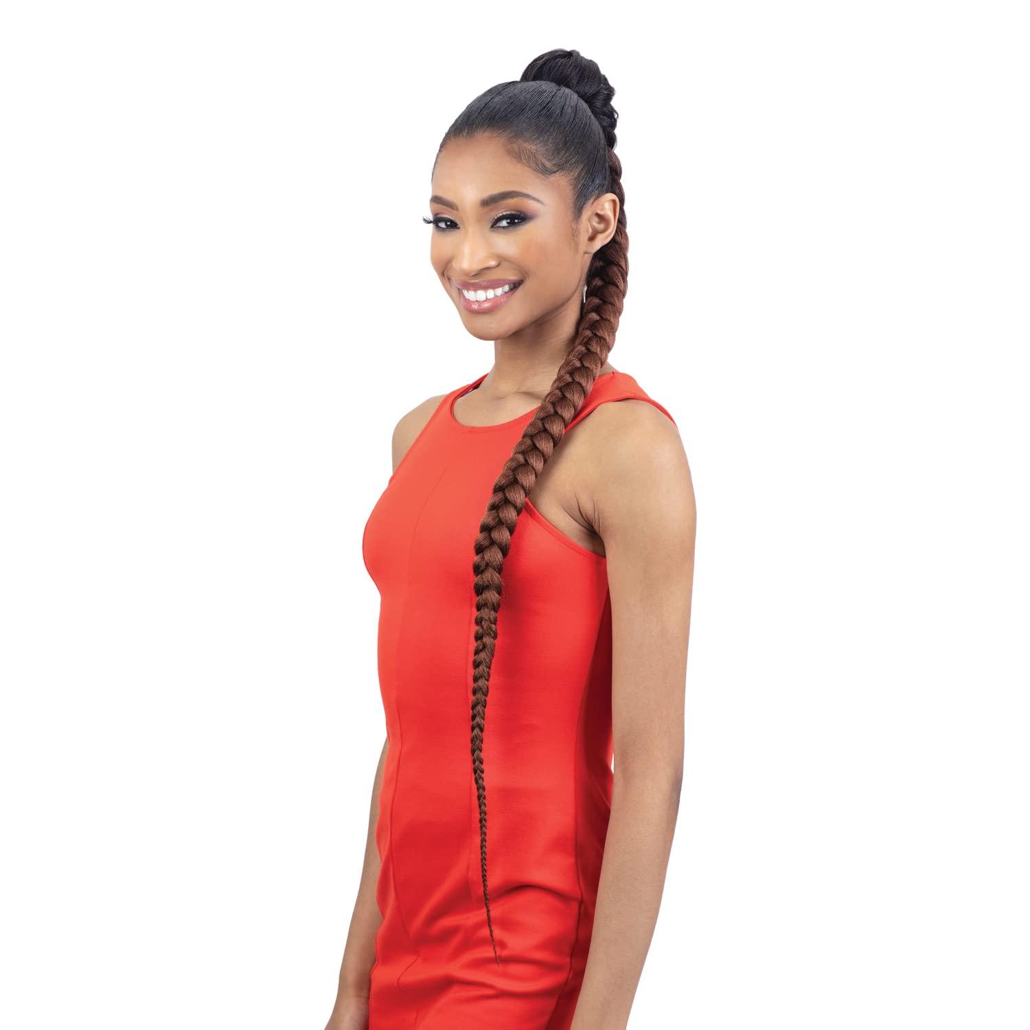 FREE TRESS FREE TRESS Equal Weave Drawstring Ponytail Pre-Stretched Braided Ponytail 38\'\' (OTCOPPER)