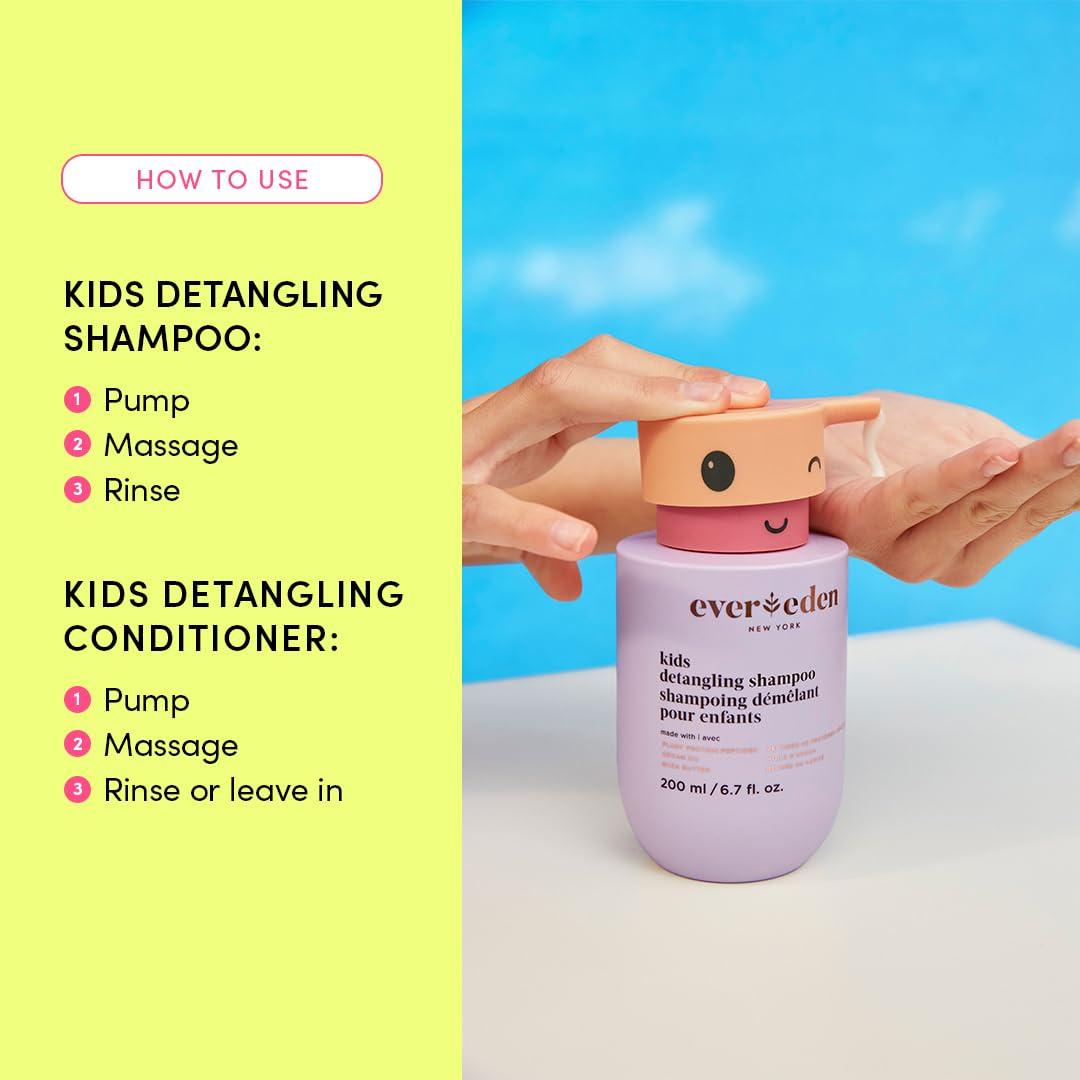 Evereden Evereden Kids Routine Bundle & Non-Toxic Lip Gloss - Happy Hair Duo Detangling Kids Shampoo and Conditioner + Happy Face Duo Face Wash for Kids and Multi-Vitamin Kids Face Cream + Tinted Lip Gloss