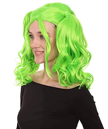 HalloweenPartyOnline Dolly Pigtail Ponytail Wig (Adult, Lime)