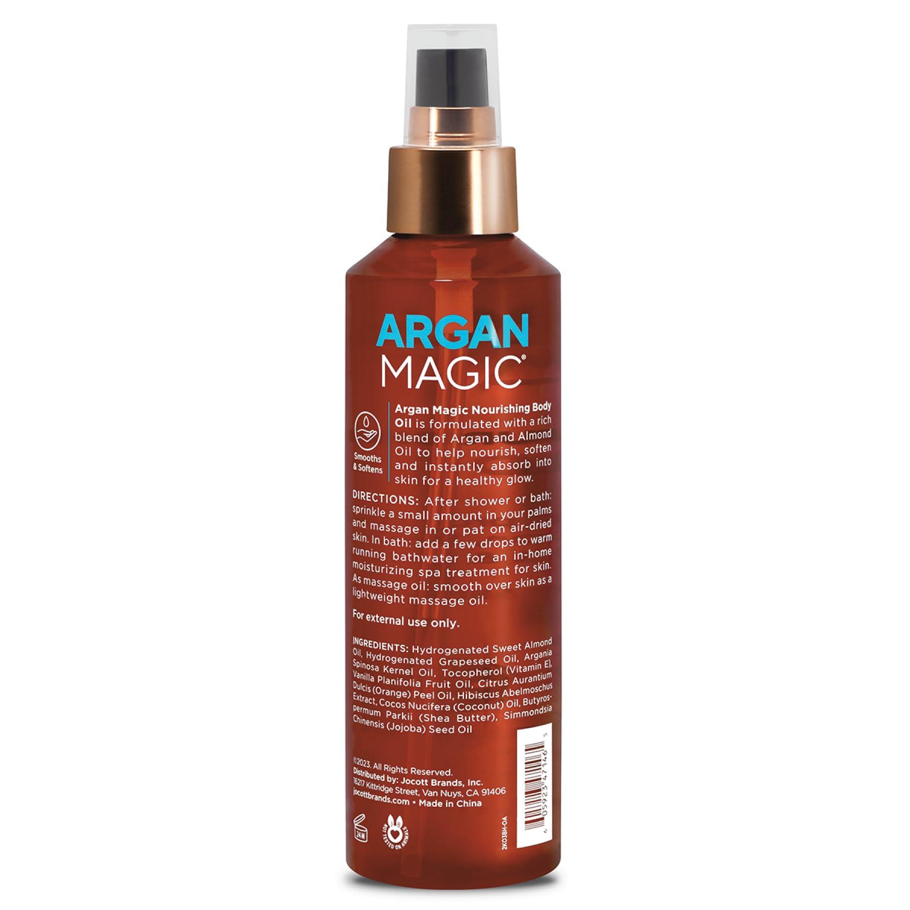 Argan Magic Argan Magic Nourishing Body Oil with Argan & Almond Oil | Intense Hydration, Softens & Radiates | Made in USA, Paraben Free, Cruelty Free (6 FL Oz)