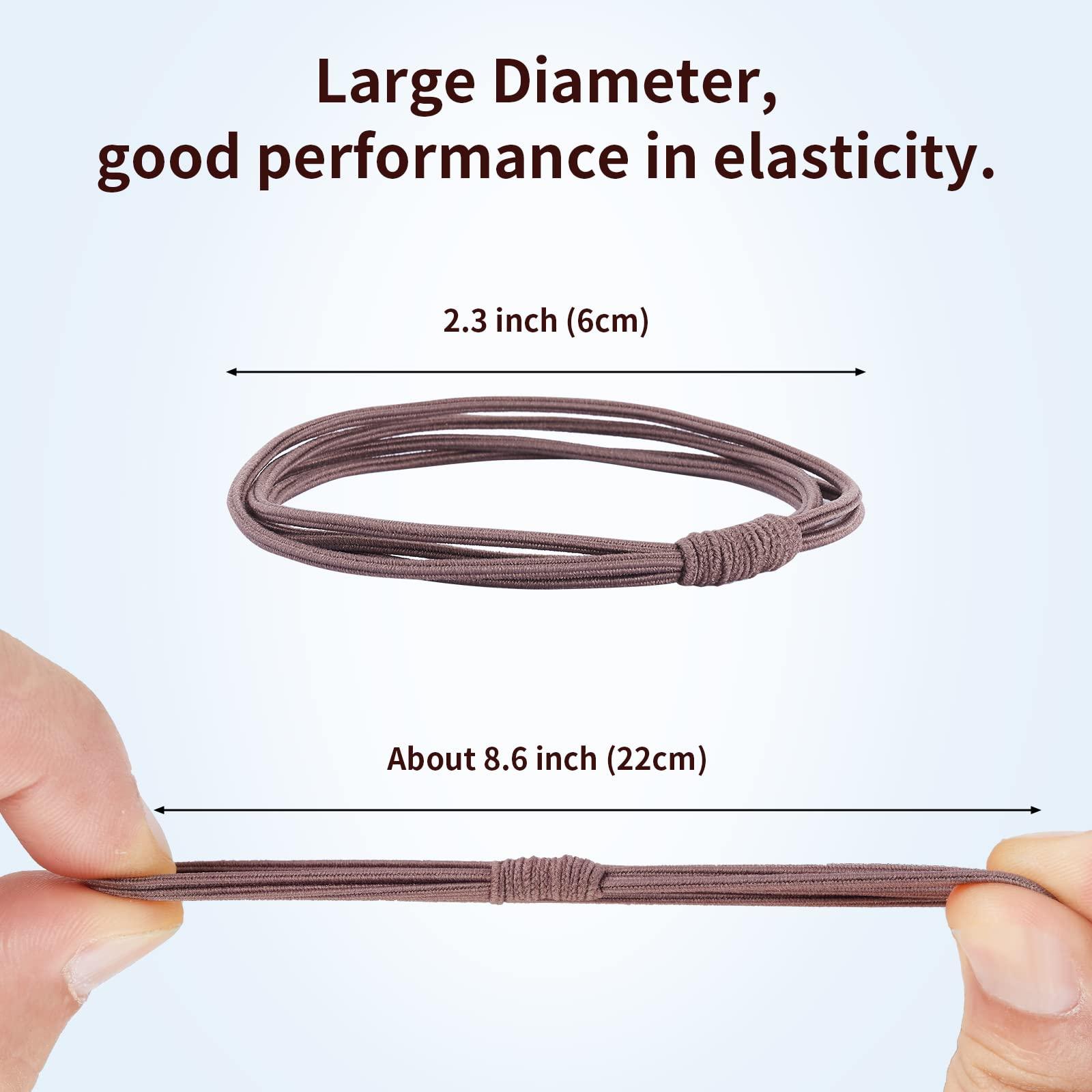 WDGROW WDGROW Hair Ties Bracelets No Dmamage,Large Hair Tie for Women,Men,Girls,Seamless,Pony Tails Tie,Handmade Scrunchies,No Plastic,for Thick Curly Hair,20Pcs,4-1 Design (Black Gray Brown)