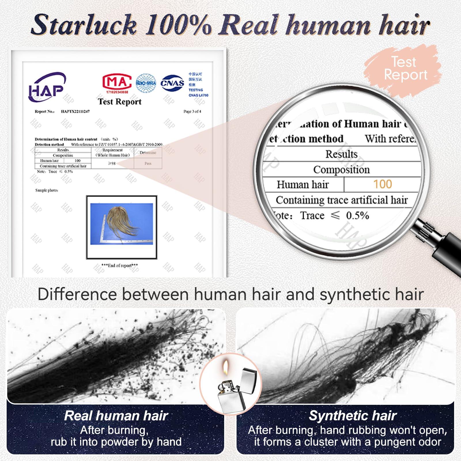 starluck starluck Hair Toppers for Women with Bangs, 5\"*5.5\"Large Coverage Ombre Light Blonde 100% Real Human Hair Toppers for Women with Thinning Hair,Cover Gray Hair Roots