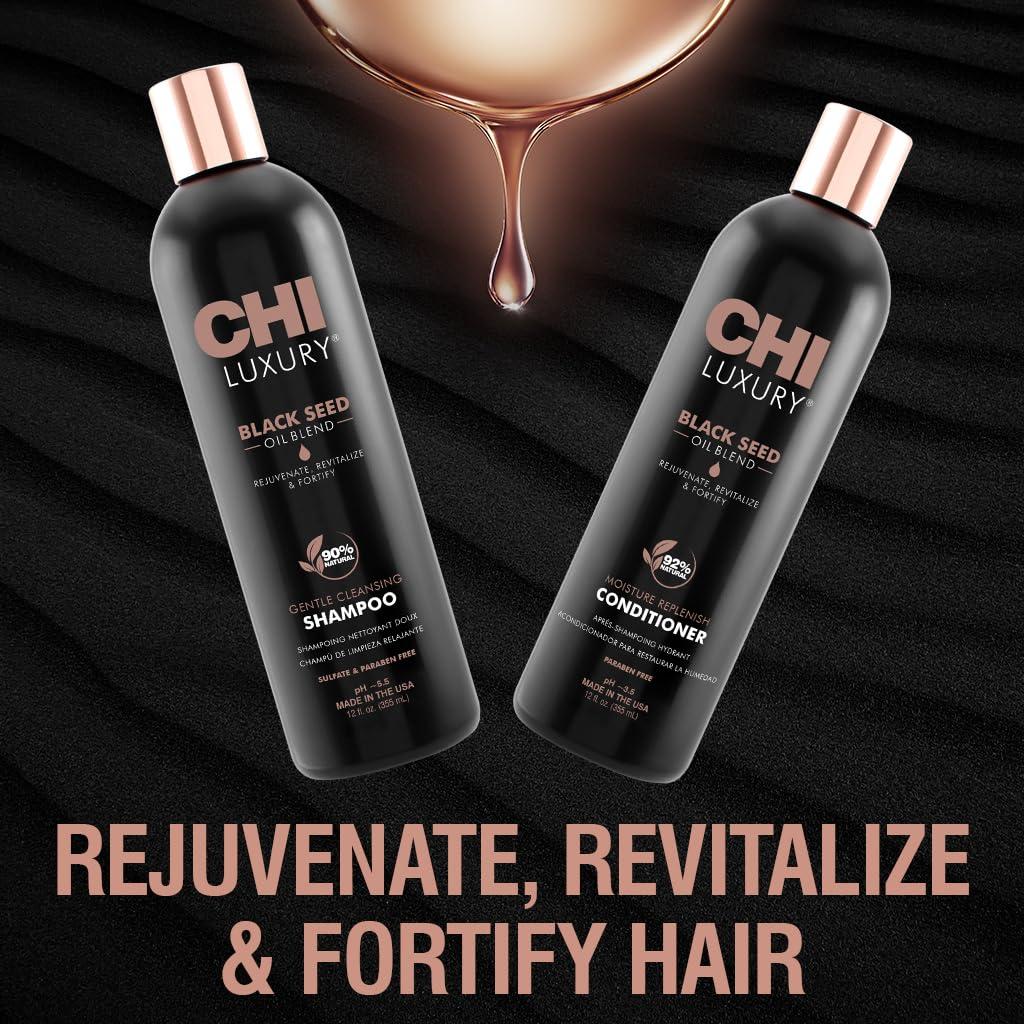 CHI CHI Brand Luxury Black Seed Oil Blend Gentle Cleansing Shampoo & Moisture Replenish Conditioner 12 Fl Oz Each (pack Of 2)