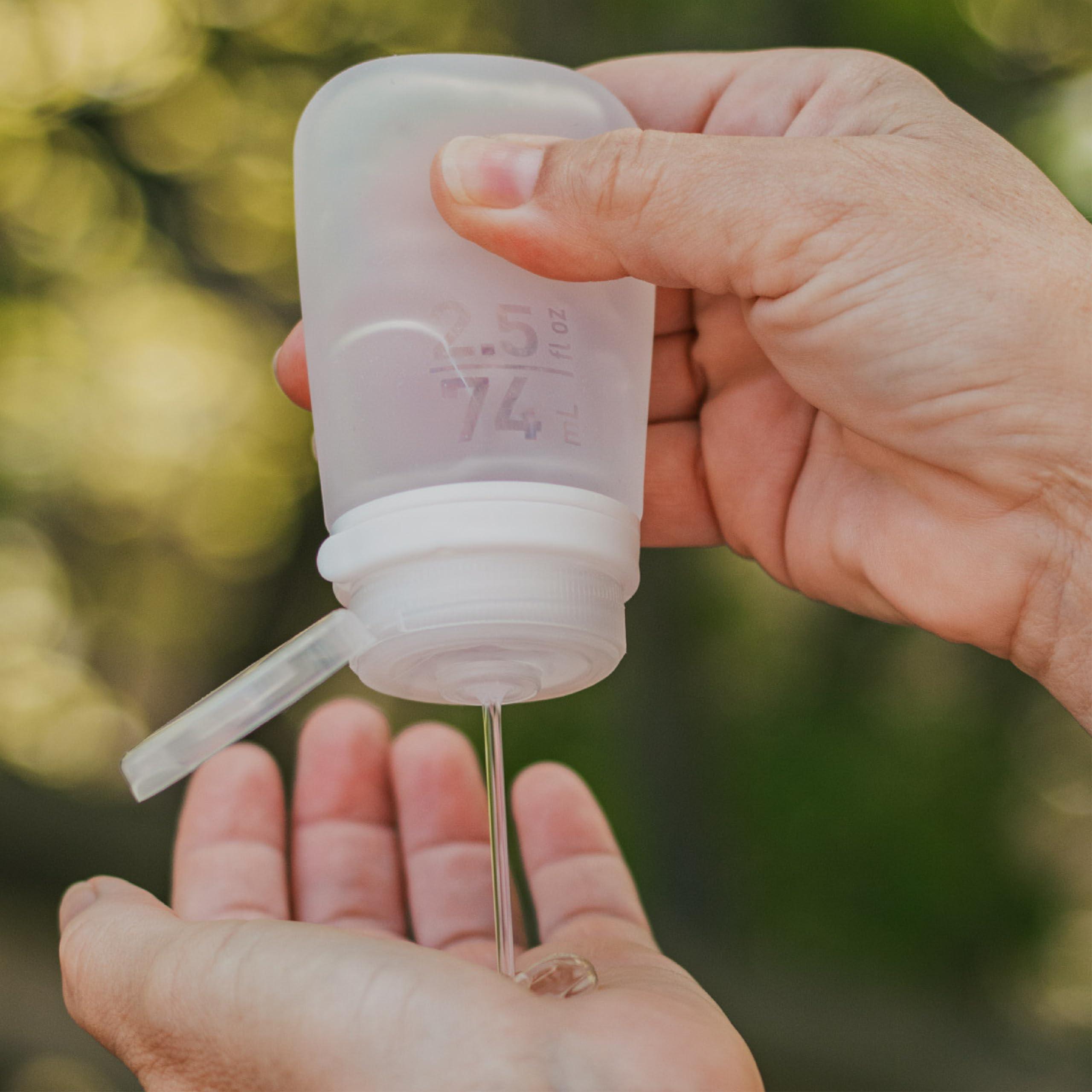 humangear humangear GoToob+ (XL) | Refillable Silicone Travel Bottle | Locking Lid | Food-Safe Material | Clear, XL (6 fl.oz.; 177ml)