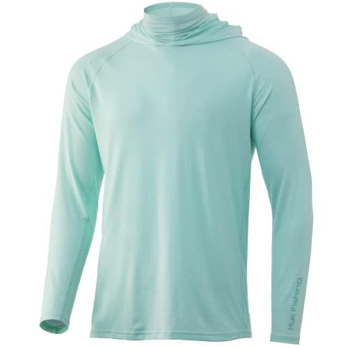 HUK HUK Men's Standard A1A Hoodie | Quick-Dry Performance Sweatshirt +30 UPF, Beach Glass, 3X-Large