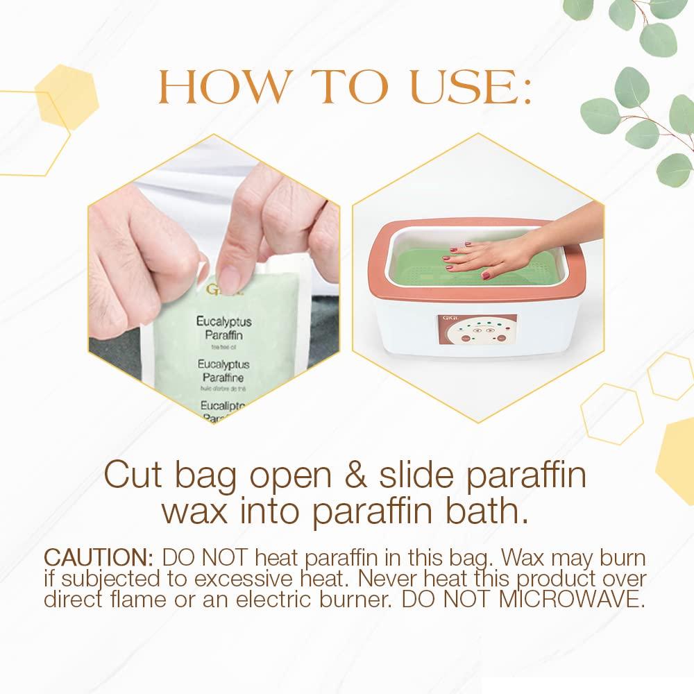 GiGi GiGi Eucalyptus Paraffin Wax Refill Block with Tea Tree Oil for Hand & Feet Therapy, Moisturizing Wax for Paraffin Bath & Machine, 16 oz