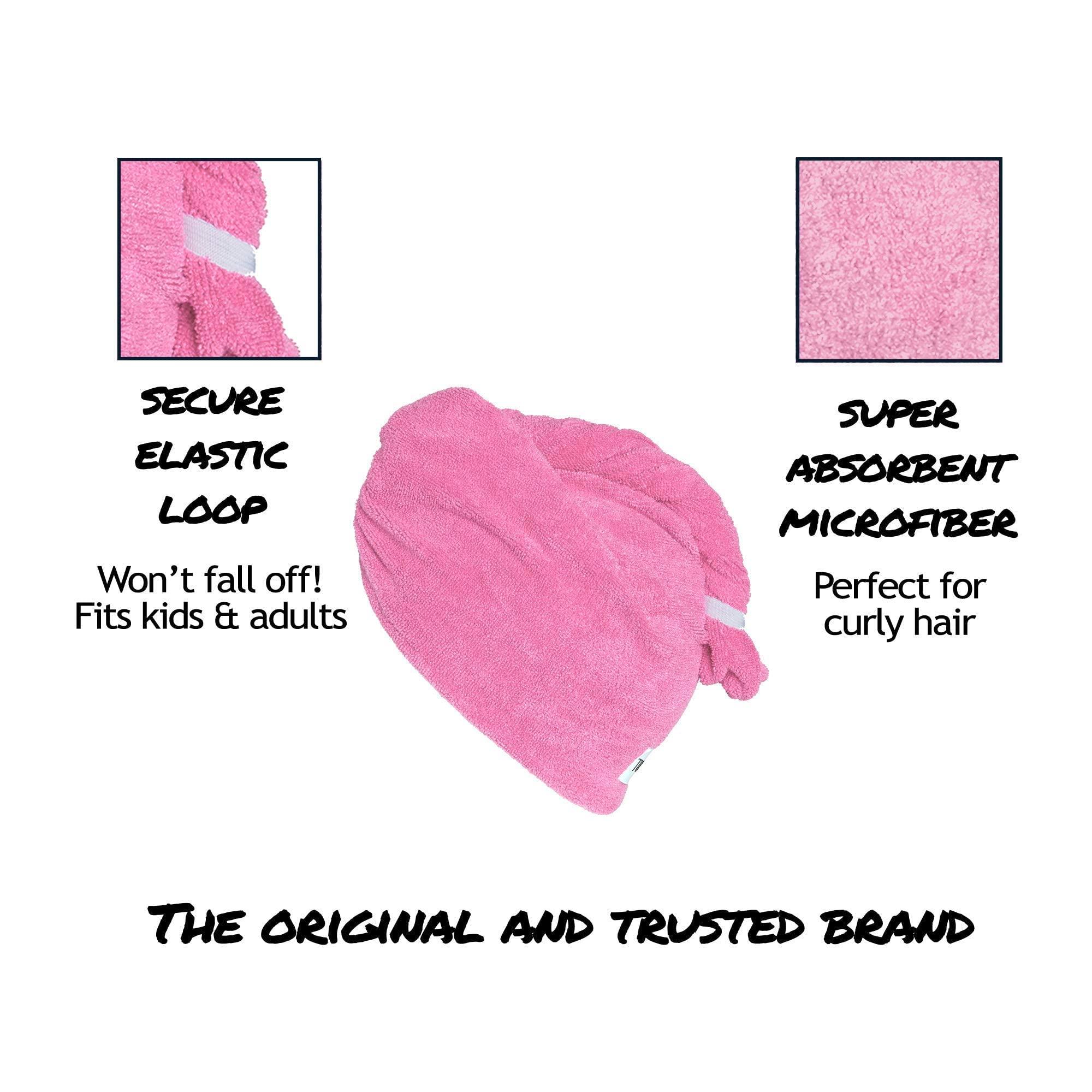 Turbie Twist Turbie Twist 2-Pack Microfiber Hair Towel for Beauty, Travel, Gifting - Hair Wrap Turban for Straight, Wavy & Curly Hair - Premium Hair Care - Dark Pink & Light Pink