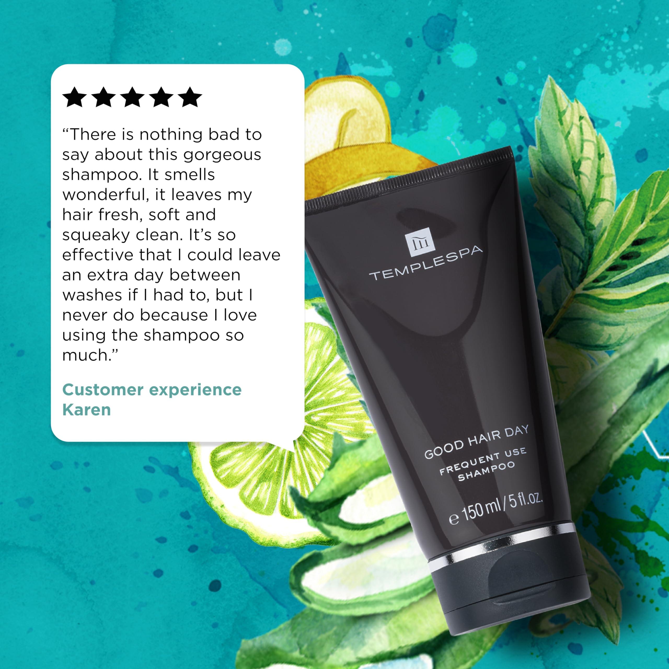 TEMPLESPA TEMPLESPA | GOOD HAIR DAY | Luxury Hair Shampoo for Smooth and Healthy Looking Hair Natural Ingredients, Free from Parabens, Phthalates and Sulphates, Cruelty-Free, Vegan 5.0 fl.oz.
