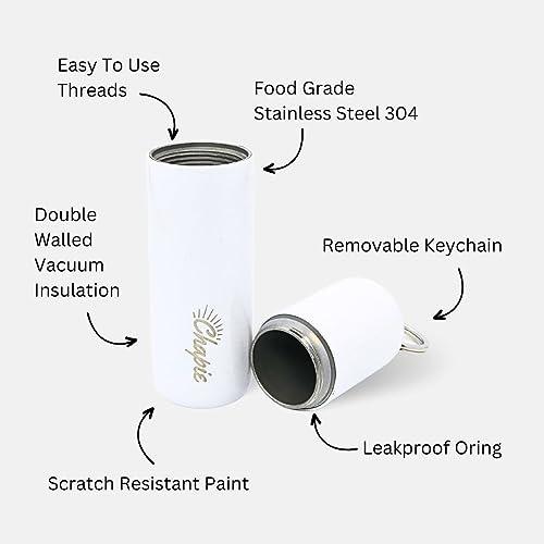 Chapie Chapie OG | Vacuum Insulated Lip Balm Keychain Holder, Prevents Melting & Messes | 3-Pack (Earth)