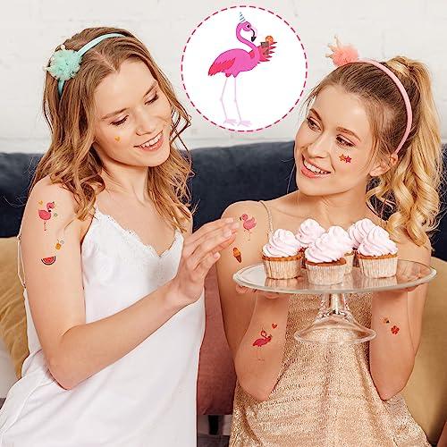HINZIC HINZIC 20 Sheets Cute Animal Temporary Tattoo for Kids Play, Vinyl Waterproof Flamingo Summer Cartoon Tattoos Stickers for Children Party Makeup Cosplay Drama Shows