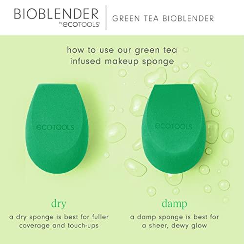 EcoTools EcoTools Green Tea Bioblender, Compostable Makeup Blending Sponge, For Foundation & Base Coverage, Skin-Calming, Natural Infusion, Cruelty Free & Vegan, Packaging May Vary, 1 Count