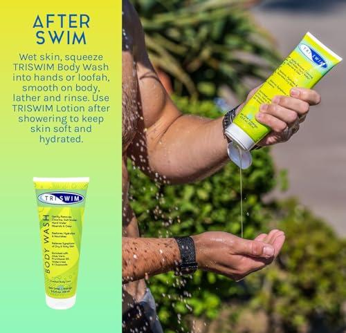 TRISWIM TRISWIM After Swim Chlorine Body Wash | Enriched with Aloe Vera, Watercress and Chamomile for Restoring, Hydrating, and Nourishing Skin | Relieves Dry and Itchy Skin | Perfect for Swimmers | Pack of 2