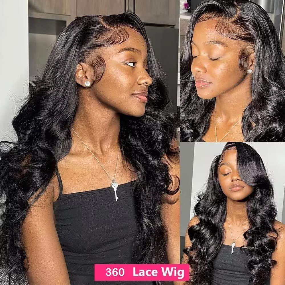 ten chopsticks 360 Lace Frontal Wigs Body Wave 360 Lace Wig Human Hair HD Invisible Transparent Lace Front Human Hair Wig Pre Plucked HD Lace Frontal Wig Brazilian Hair Glueless Wigs For Black Women 18 Inch