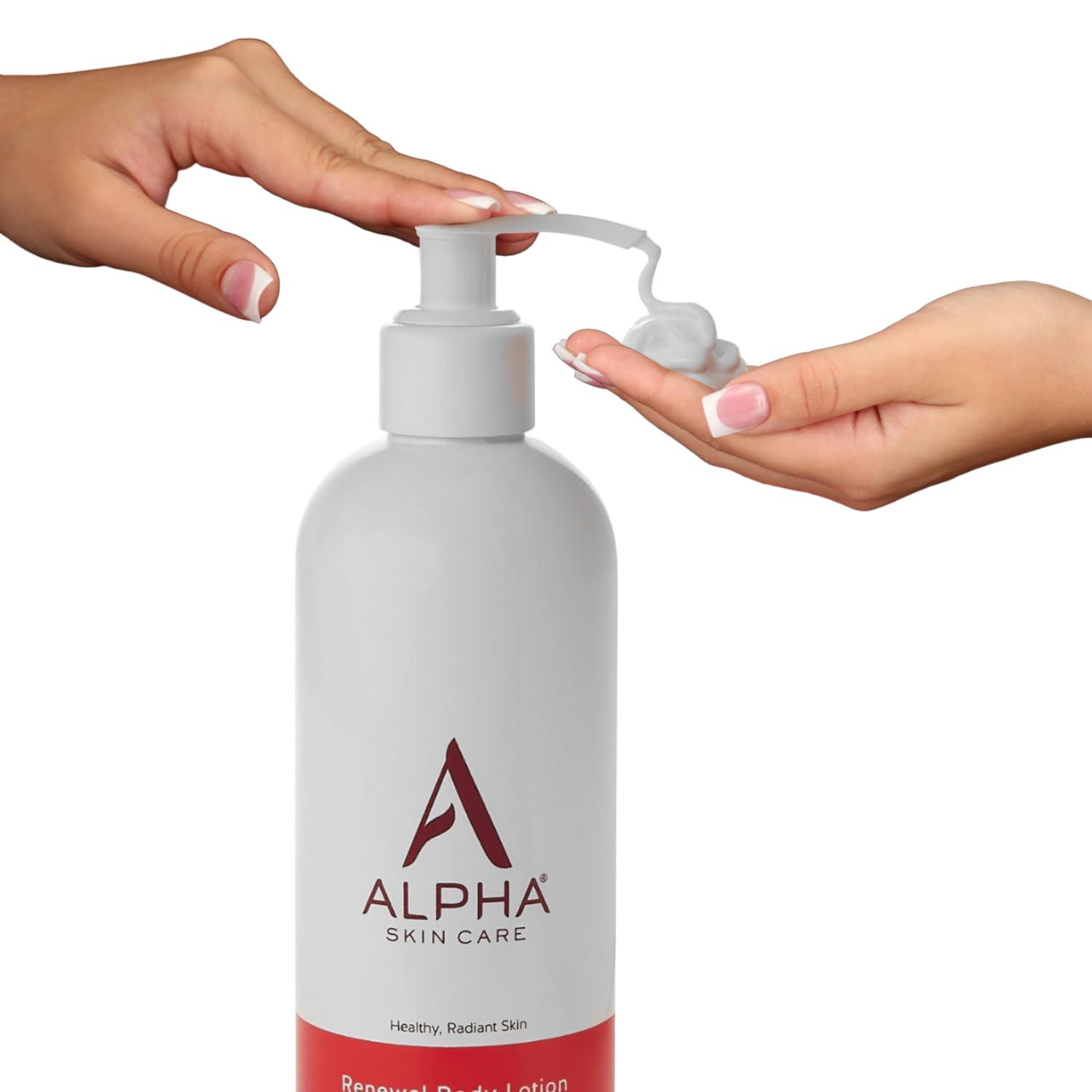 Alpha Alpha Skin Care Revitalizing Body Lotion, 12% Glycolic AHA, Simple & Effective Daily Moisturizer Hydroxy Acid, Hydrates & Exfoliates for Soft, Smooth Skin, Anti-Aging, 12 Oz, Pack of 3