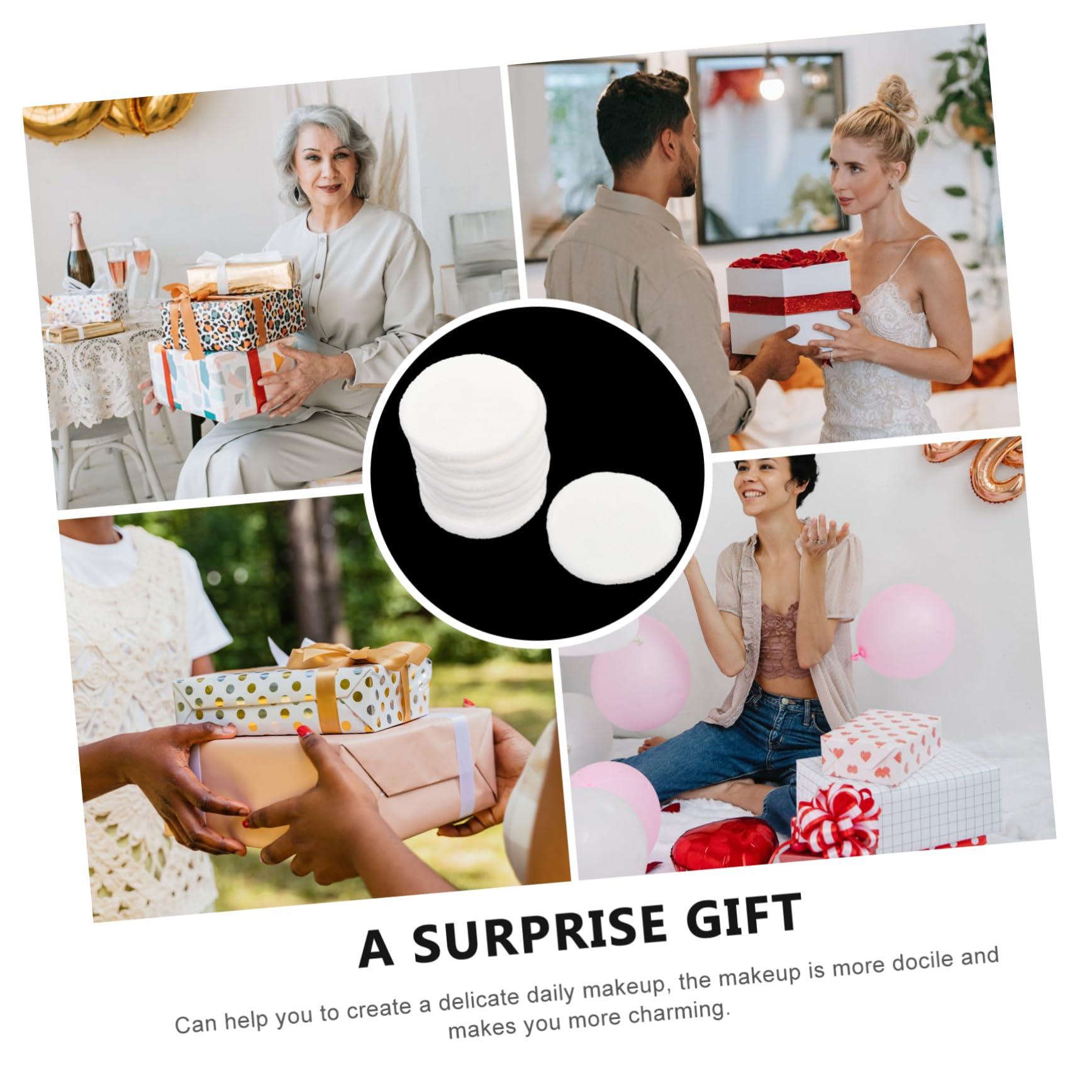 NOLITOY NOLITOY 40 Pcs Makeup Puff Puffs Fluffy Plush Puff Pressed Cotton Rounds for Face Pink Powder Puff Reusable Cotton Rounds Round Cotton Puff Blending Sponge Puff Tint White Pure Cotton