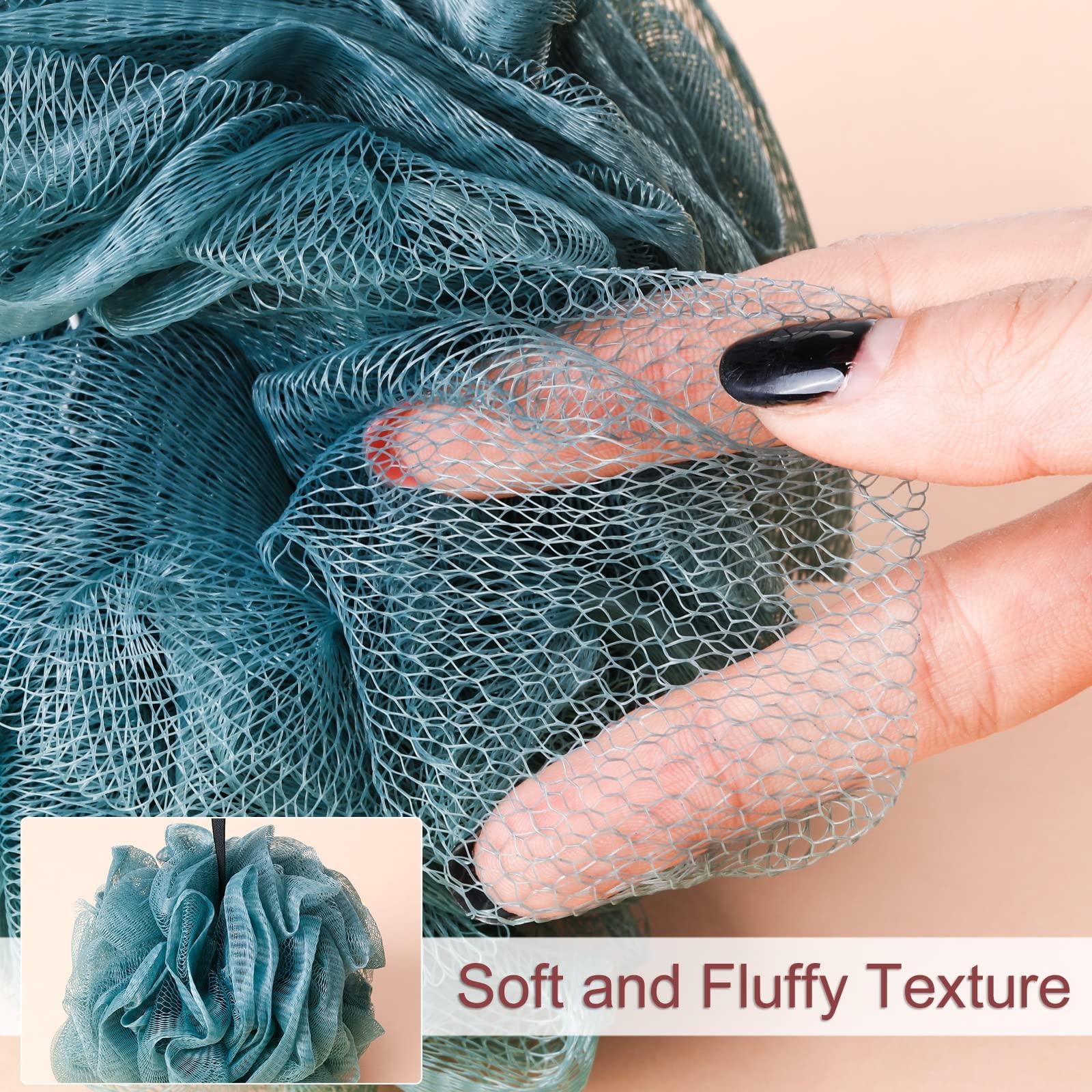 Shellwei Shellwei 48 Pack Bath Sponge Shower Loofahs Bulk Pack 50g Soft Net Body Scrubber Shower Pouf Sponge Ball Body Exfoliating Bath Scrunchies for Men and Women