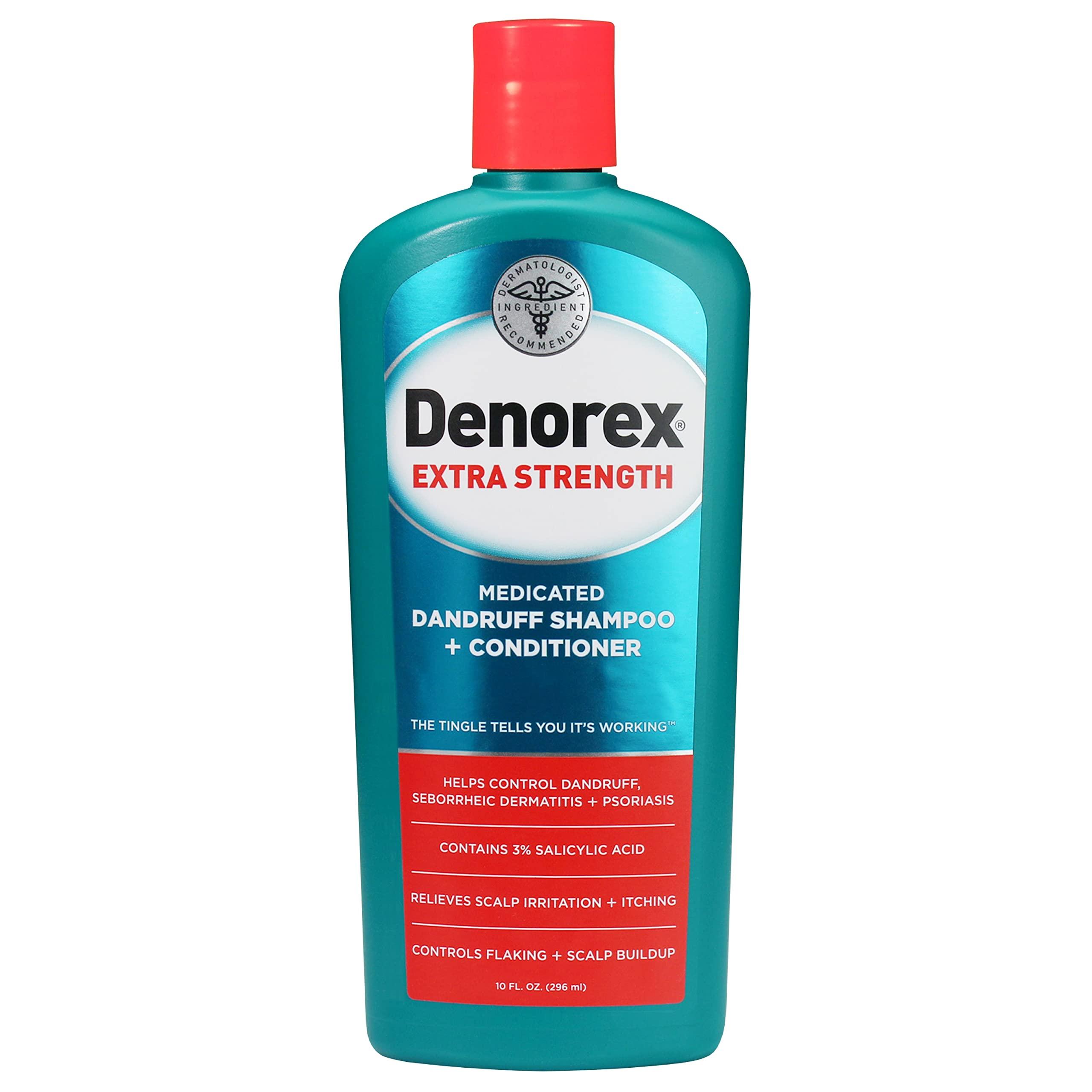Denorex Denorex Extra Strength Anti Dandruff Shampoo & Conditioner Treatment, 3% Salicylic Acid Helps Relieve Moderate Symptoms of Dandruff, Seborrheic Dermatitis & Psoriasis, 10oz