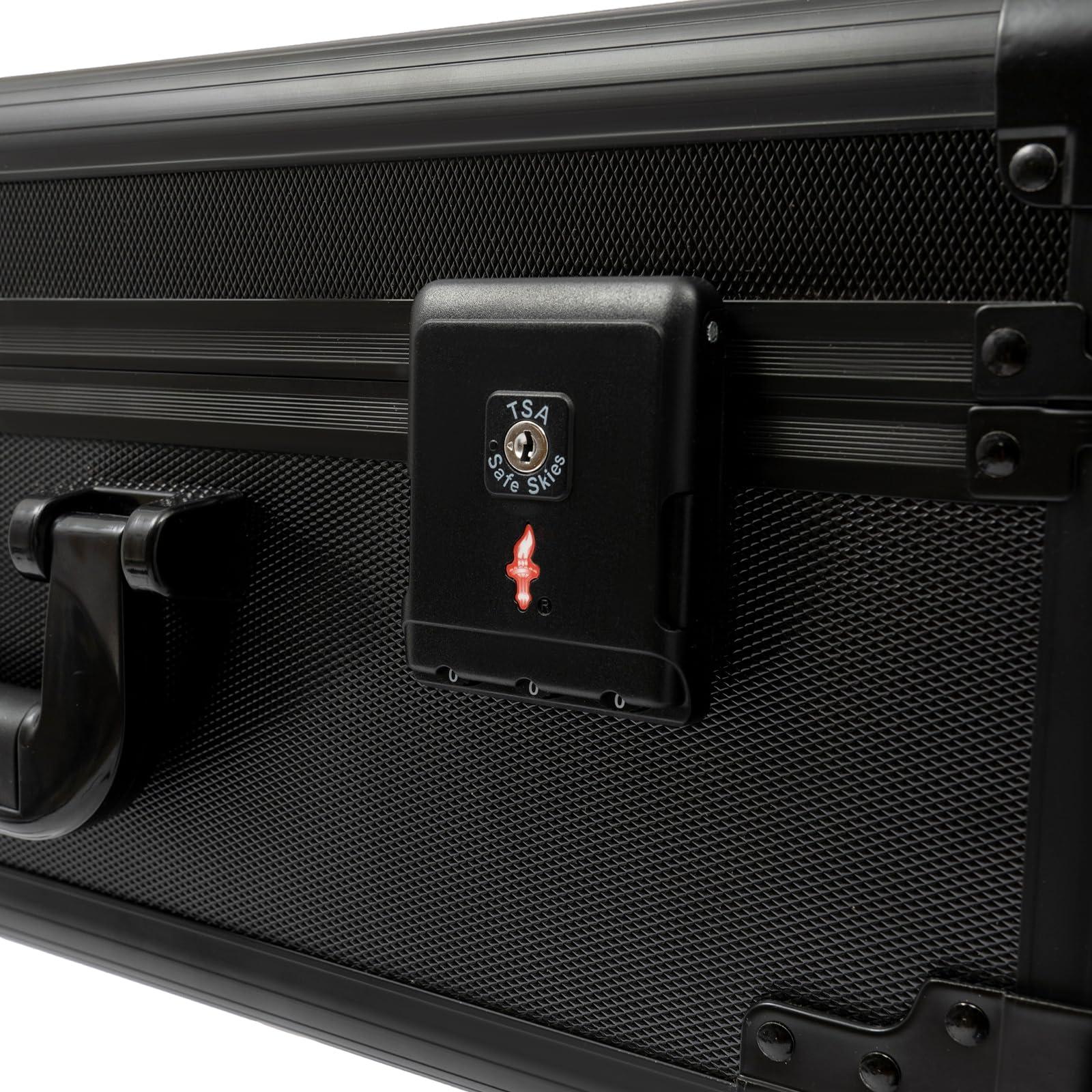 GXFCHYL GXFCHYL Professional Barber Case Professional Barber Tool Box Mobile Barber Station, 18.11-31.5 Adjustable Height, TSA Customs Lock (Black)