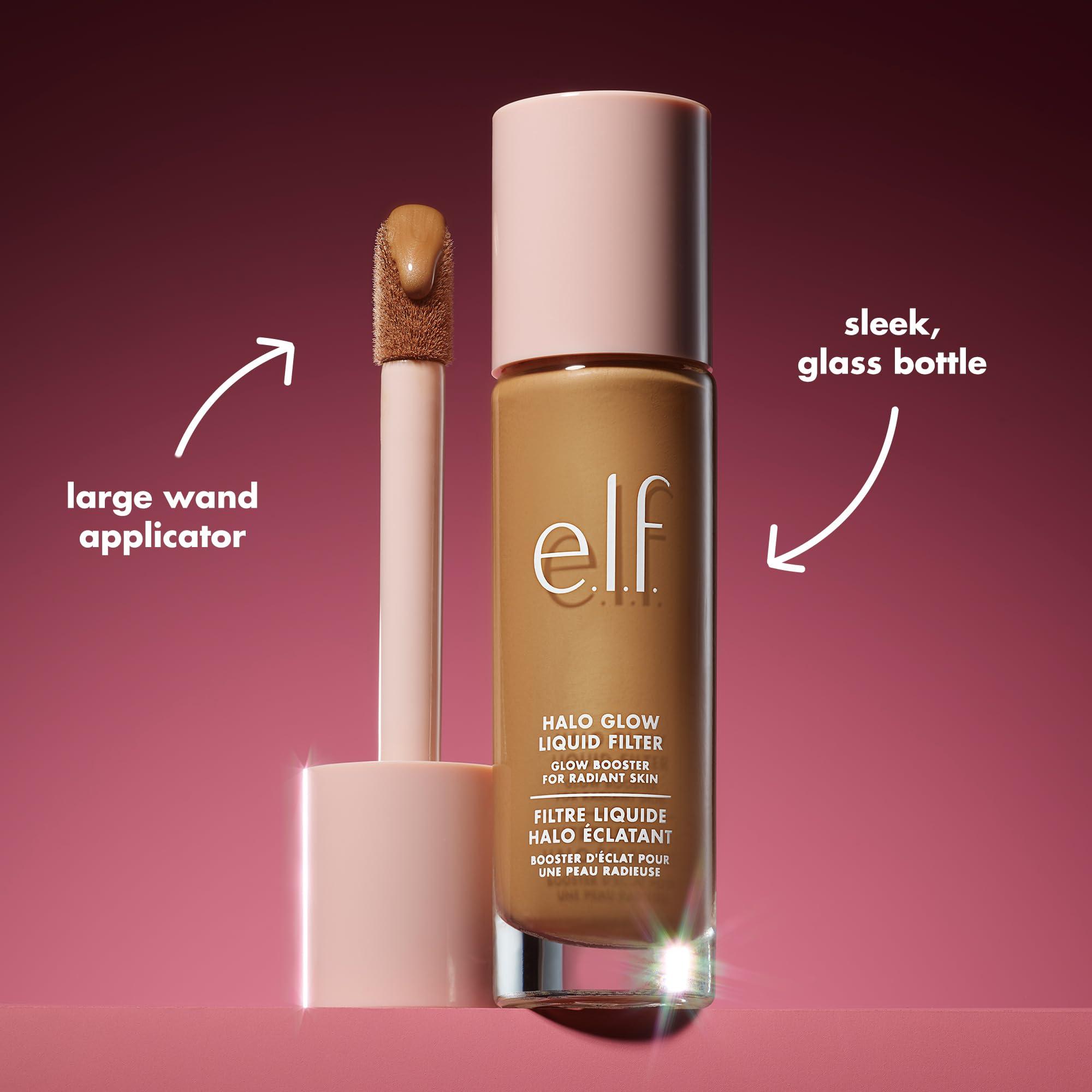 e.l.f. e.l.f. Halo Glow Liquid Filter, Complexion Booster For A Glowing, Soft-Focus Look, Infused With Hyaluronic Acid, Vegan & Cruelty-Free, 7 Deep/Rich