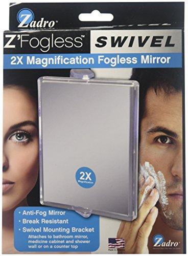 Zadro Zadro 2X Mag Z Fogless Swivel Shower Mirror with Dual Suction Cup, 6-Inch,Clear Acrylic,7" x 5.75" / 2X,ZM05