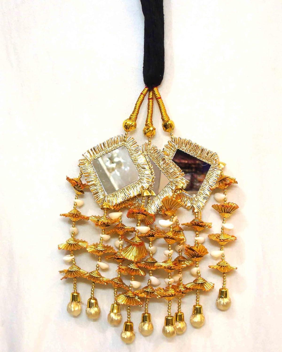 AARUSHI STORE1 Paranda Parandi Hair Accessory Braid Tassles Extensions with Mirror Punjabi Paranda Wedding Bridal Pranda(Golden 34)