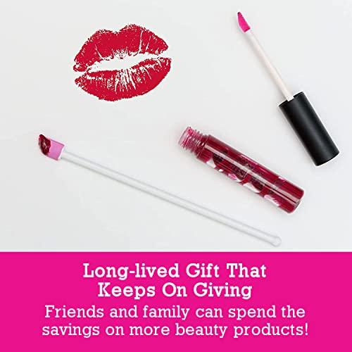 Spatty Spatty Lip Gloss Tiny Beauty Spatula (6 Inch Pink) Shark Tank Mom Made Scrape Last Drop of Lipstick, Mini Spatula Makeup, Long Makeup Spatula, Scoop for Makeup, Makeup Stocking Stuffer, Makeup Spatula