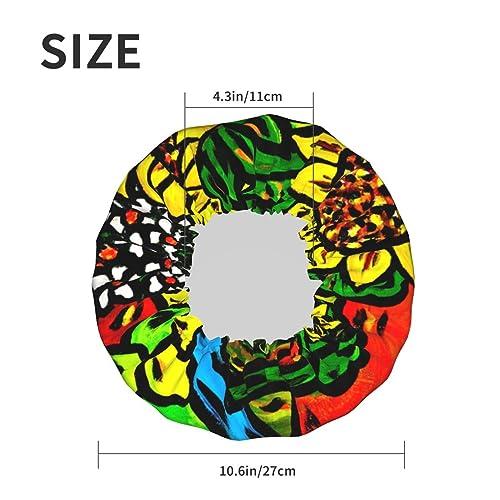 PAILON Sunflower Yellow Cute Large Shower Cap For Women Men Reusable Shower Caps Waterproof Shower Cap For Braids & Long Hair shower bonnet with PEVA lined&Elastic Band Fashion showercap