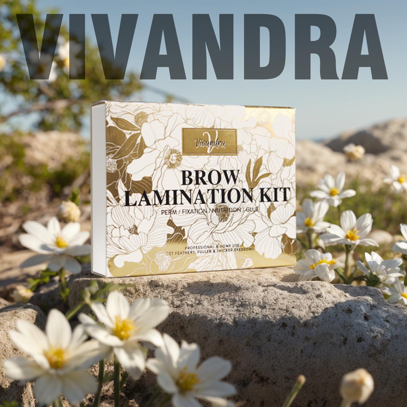 Vivandra Brow Lamination Kit, Mini Eyebrow Lamination Kit At Home DIY, Vivandra Instant Professional Brow Lift Kit For Fuller Thicker Beautiful Eyebrows, Easy to Use and Suitable for Beginners