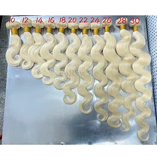 Forawme Forawme Brazilian Body Wave Hair With Frontal Closure 613 Blonde 16 18 20 22 With 14 Inch Lace Frontal Closure With Bundles Remy Human Hair Weaves