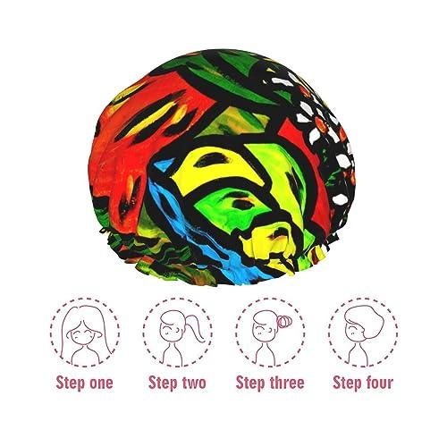 PAILON Sunflower Yellow Cute Large Shower Cap For Women Men Reusable Shower Caps Waterproof Shower Cap For Braids & Long Hair shower bonnet with PEVA lined&Elastic Band Fashion showercap