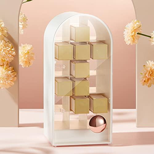 XANHOY XANHOY Cosmetic Organizer Storage Lipstick Organizer With Lid Dustproof Waterproof Lipsticks Dresser Holder Box For Case Counte Acrylic Lipstick Holder With Lid, White
