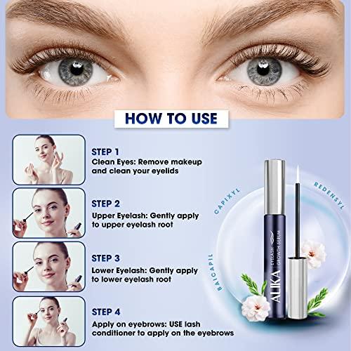 ALIKA ALIKA Natural Cruelty-Free Nourish Lash Growth Serum, Helps Eyelashes Longer, Thicker Quickly, Luscious, and Safe for the Eyes, with Rydensyl & Peptides Contained in Lash and Brow Growth Serum [5ML]