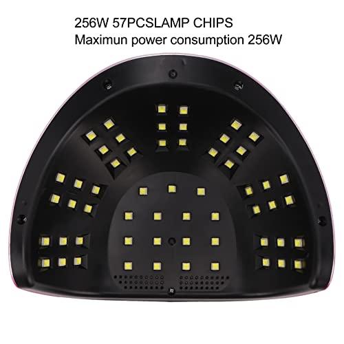 Yosoo Nail Art 256W LED Nail Lamp for Gel Polish, Tools Curing Lamps Fast LED Dryer Nail Curing Light with 57Lamp Beads,Nail Art Salon Accessories with 4 Timers Portable