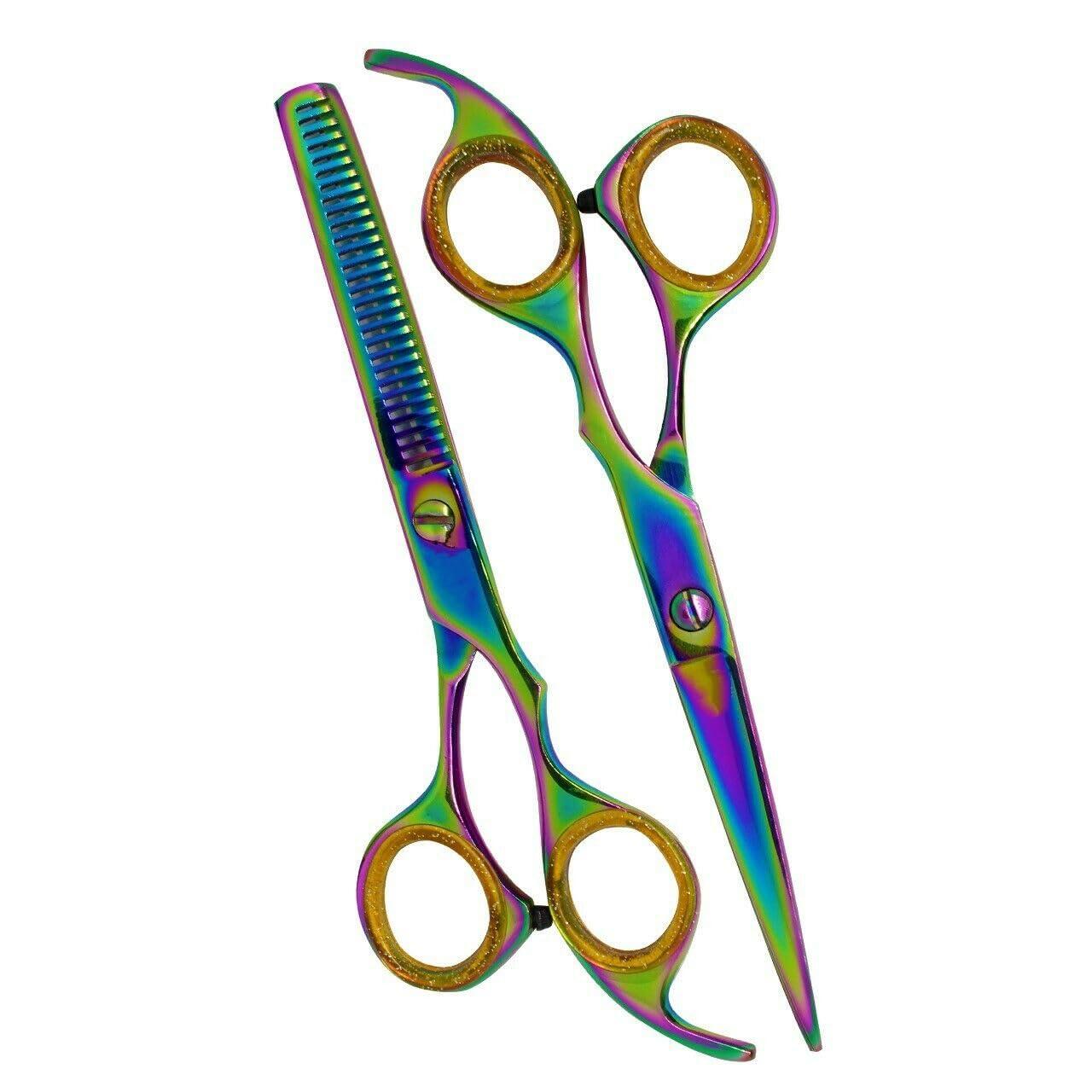 SUNNLL 5.5 inch Hair Cutting Scissors thinning Shears kit Stainless Steel Barber Scissors Set for Hairdresser Haircut Hairdressing
