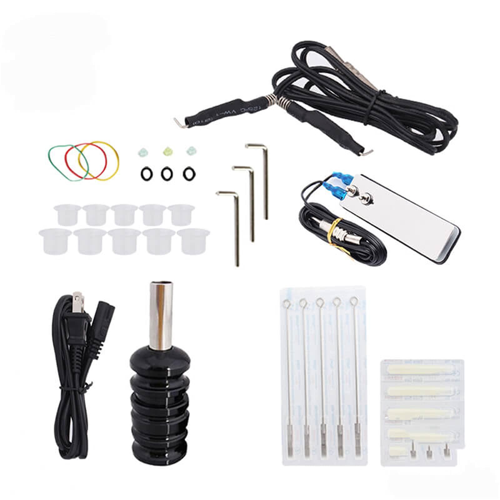 SMax Starter Tattoo Kit 8 Wrap Coil Tattoo Gun Machines Grips Needles Tips Power Supply Tatu Tattoo Supplies,C