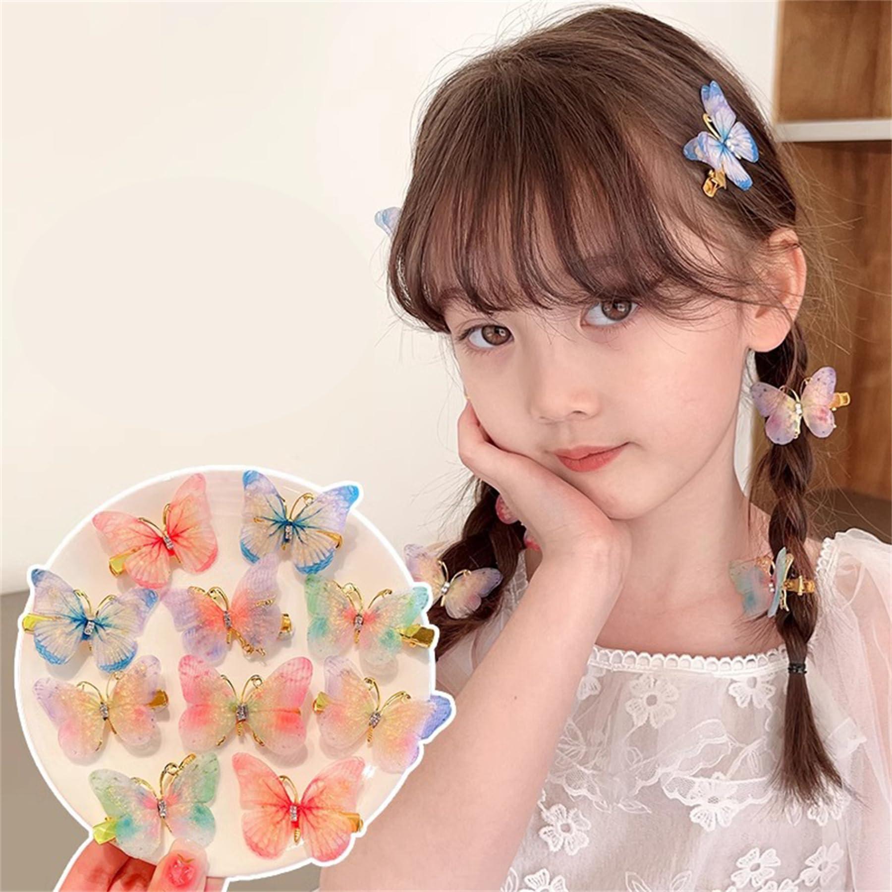 Bincout Meerore 6 PCS Colorful Moving Butterfly Hair Clips Non-Slip Clips Cute Barrettes Hair Accessories for Teens Women Girls 078-#06